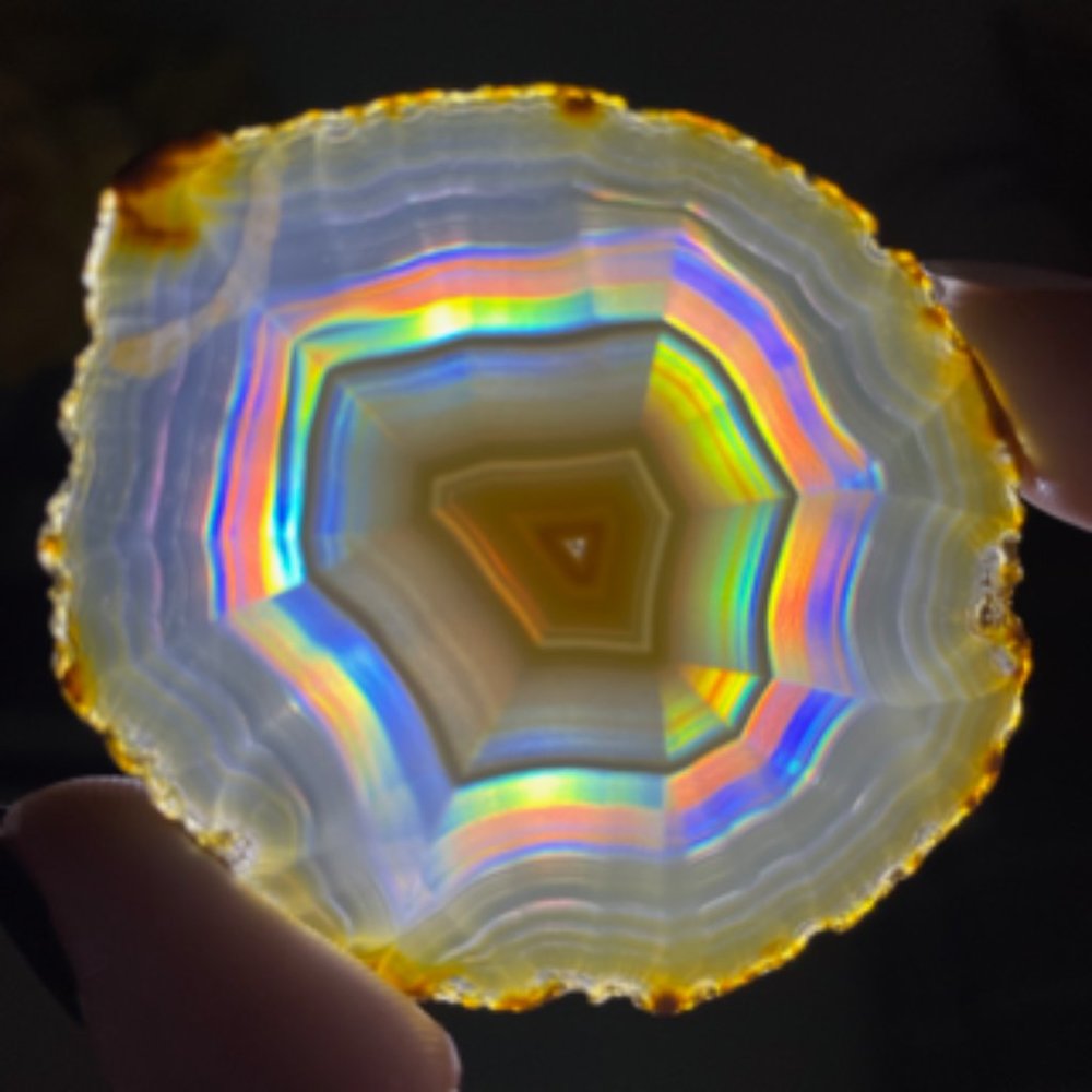 🚫SOLD🚫Natural Rainbow Iris Agate Slice - Picture 2 of 6